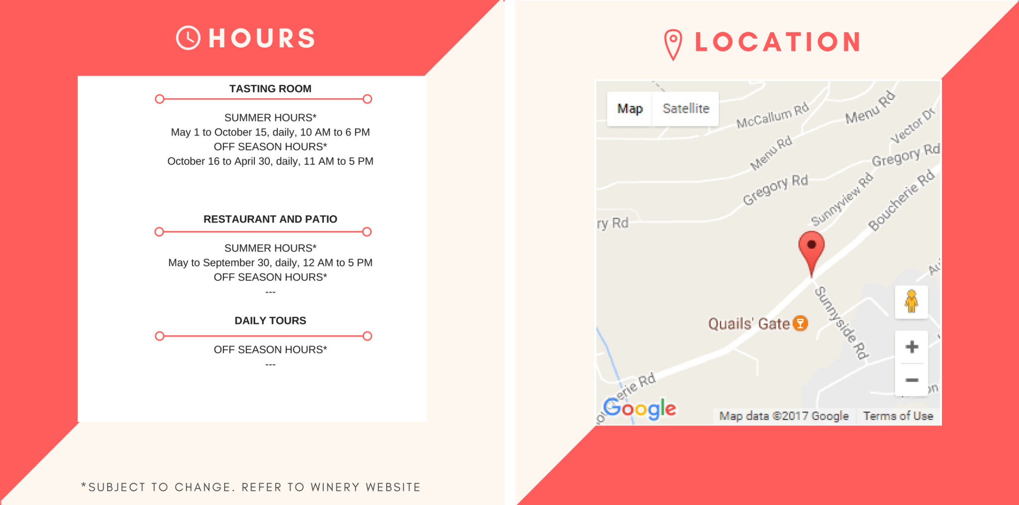 quail location hours