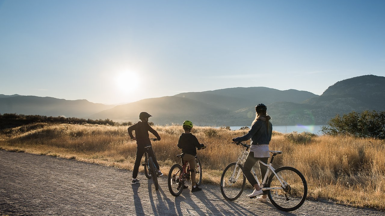 Photo by: Travel Penticton; behold scenic views in every direction while you ride through Penticton's hillsides and vineyards.