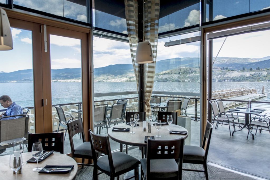 Photo by: Penticton Lakeside Resort; Amazing Patio Views at The Hooded Merganser Restaurant.