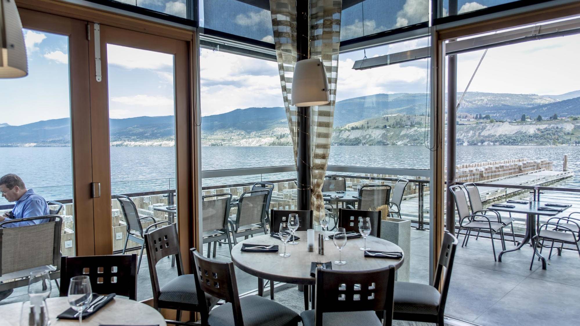 Photo by: Penticton Lakeside Resort; Amazing Patio Views at The Hooded Merganser Restaurant.