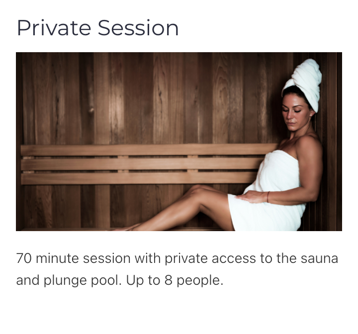 Private Session - Shelter Floating Sauna